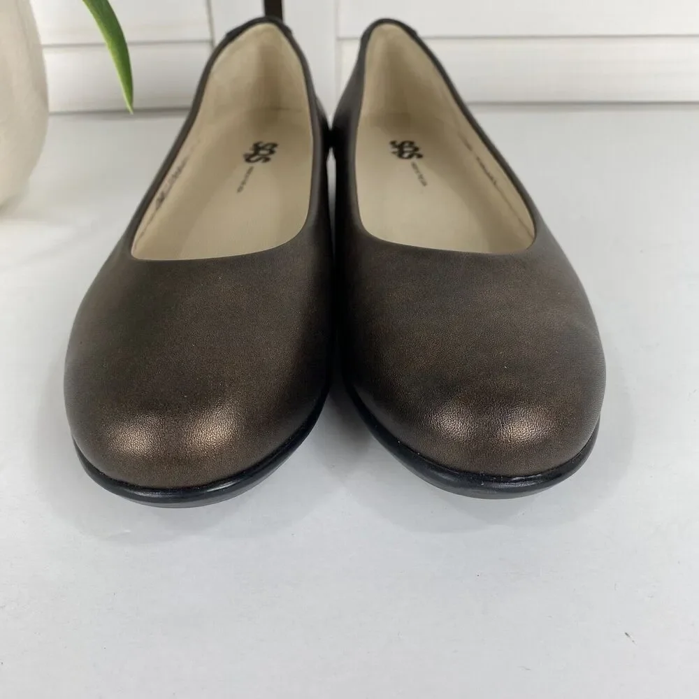 NWOB SAS Scenic Ballet Flat Bronze Metallic Slip On Comfort Shoe Women Size 9.5N